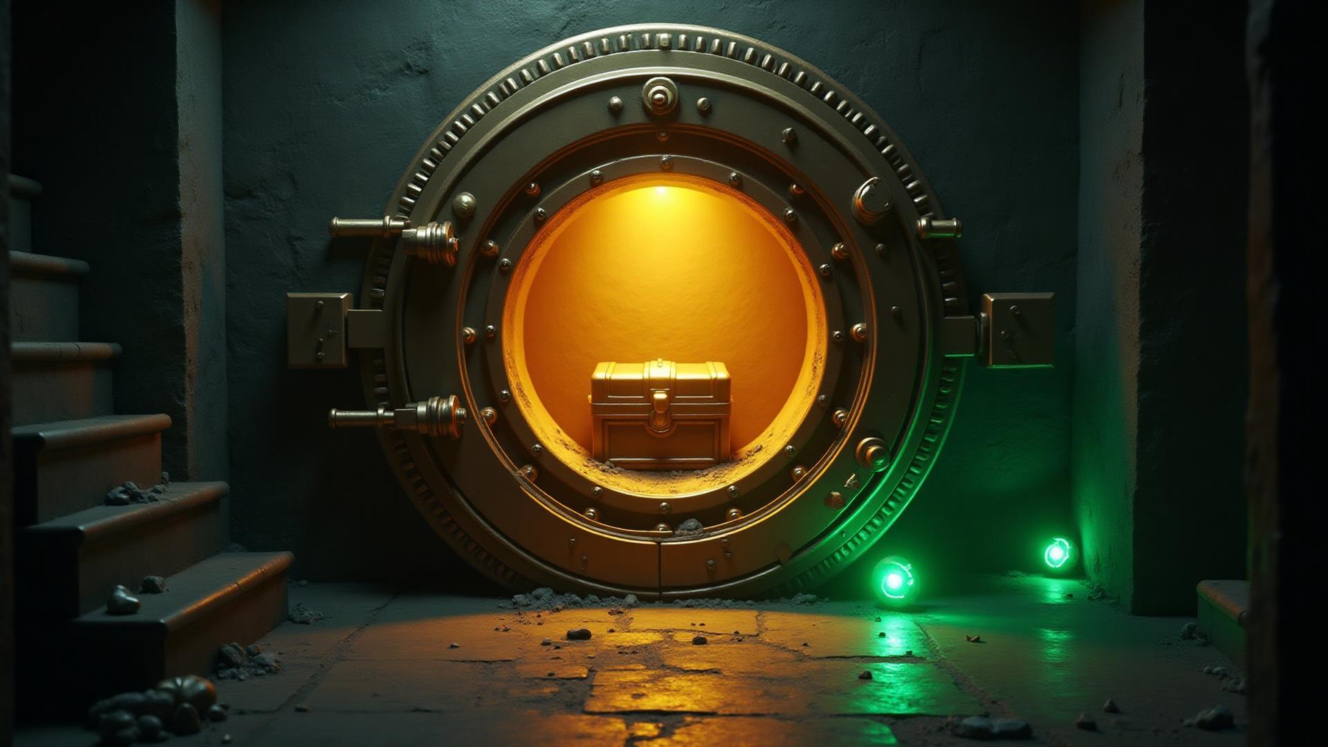 Vault entrance with glowing treasure